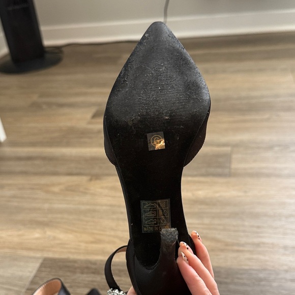 Vici Chic Black Heels with Rhinestone Embellishment - Picture 8 of 8